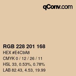 Color code: RGB 228 201 168 | qconv.com