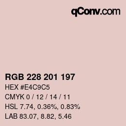 カラーコード: RGB 228 201 197 | qconv.com