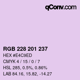 Farbcode: RGB 228 201 237 | qconv.com