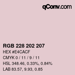 Code couleur: RGB 228 202 207 | qconv.com
