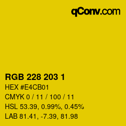 カラーコード: RGB 228 203 1 | qconv.com
