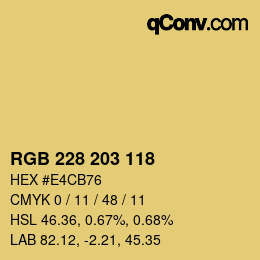 Color code: RGB 228 203 118 | qconv.com