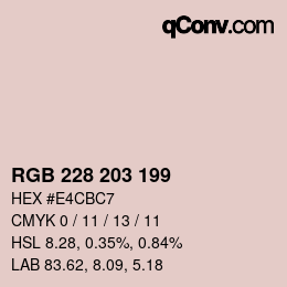 Color code: RGB 228 203 199 | qconv.com