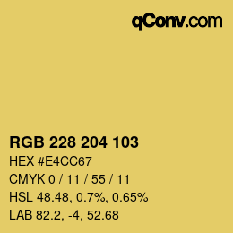 カラーコード: RGB 228 204 103 | qconv.com