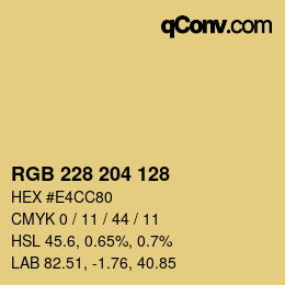 カラーコード: RGB 228 204 128 | qconv.com