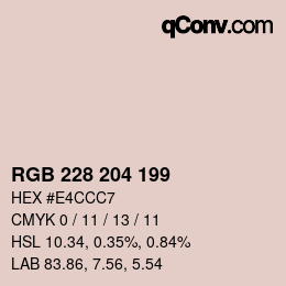 Color code: RGB 228 204 199 | qconv.com