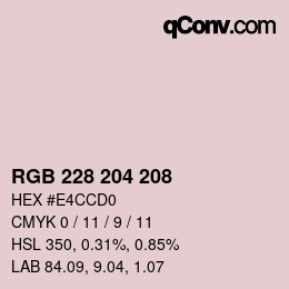 カラーコード: RGB 228 204 208 | qconv.com