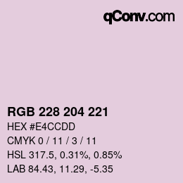 カラーコード: RGB 228 204 221 | qconv.com