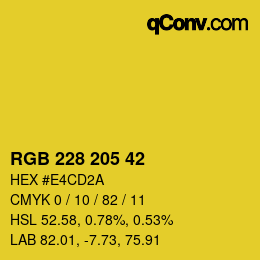 Código de color: RGB 228 205 42 | qconv.com