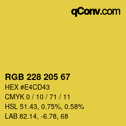 カラーコード: RGB 228 205 67 | qconv.com