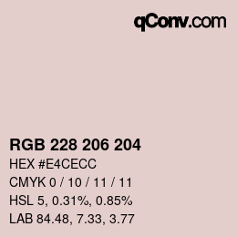 Color code: RGB 228 206 204 | qconv.com