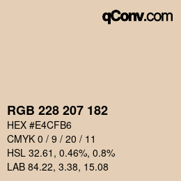 Farbcode: RGB 228 207 182 | qconv.com