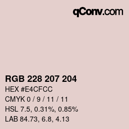 Color code: RGB 228 207 204 | qconv.com