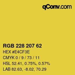 カラーコード: RGB 228 207 62 | qconv.com
