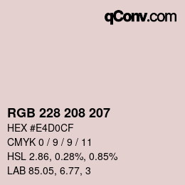 Color code: RGB 228 208 207 | qconv.com