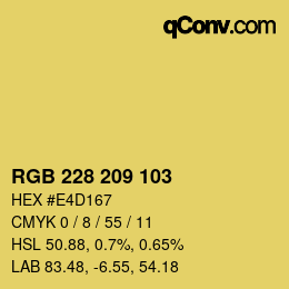 Color code: RGB 228 209 103 | qconv.com