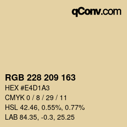 カラーコード: RGB 228 209 163 | qconv.com