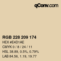 Color code: RGB 228 209 174 | qconv.com