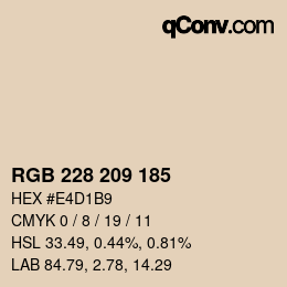 Color code: RGB 228 209 185 | qconv.com