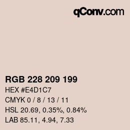 Color code: RGB 228 209 199 | qconv.com