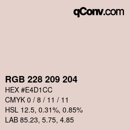 Color code: RGB 228 209 204 | qconv.com