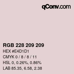 Color code: RGB 228 209 209 | qconv.com