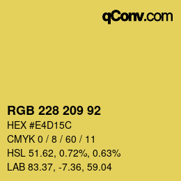 Color code: RGB 228 209 92 | qconv.com