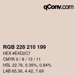 Color code: RGB 228 210 199 | qconv.com