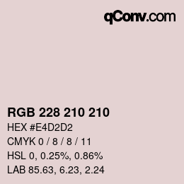 Color code: RGB 228 210 210 | qconv.com