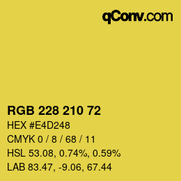 カラーコード: RGB 228 210 72 | qconv.com