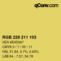 カラーコード: RGB 228 211 103 | qconv.com