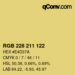 Color code: RGB 228 211 122 | qconv.com