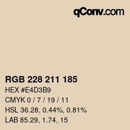 カラーコード: RGB 228 211 185 | qconv.com
