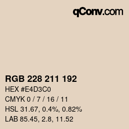 Farbcode: RGB 228 211 192 | qconv.com