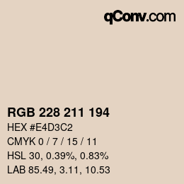 カラーコード: RGB 228 211 194 | qconv.com