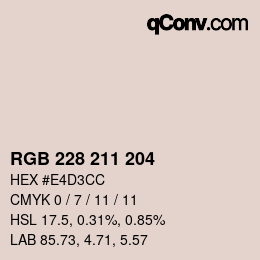 Color code: RGB 228 211 204 | qconv.com