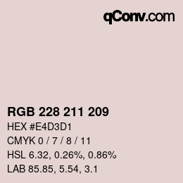 Color code: RGB 228 211 209 | qconv.com
