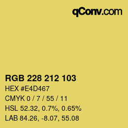 カラーコード: RGB 228 212 103 | qconv.com