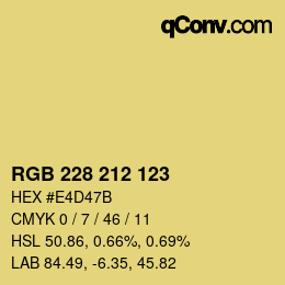 Color code: RGB 228 212 123 | qconv.com
