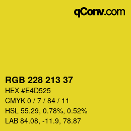 カラーコード: RGB 228 213 37 | qconv.com