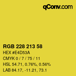 Código de color: RGB 228 213 58 | qconv.com