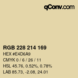 Color code: RGB 228 214 169 | qconv.com