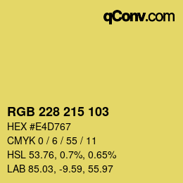 Color code: RGB 228 215 103 | qconv.com