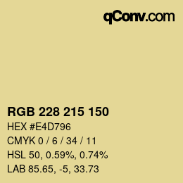 カラーコード: RGB 228 215 150 | qconv.com