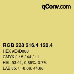 カラーコード: RGB 228 216.4 128.4 | qconv.com