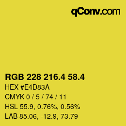 カラーコード: RGB 228 216.4 58.4 | qconv.com
