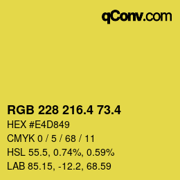カラーコード: RGB 228 216.4 73.4 | qconv.com