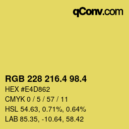 カラーコード: RGB 228 216.4 98.4 | qconv.com