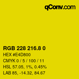 カラーコード: RGB 228 216.8 0 | qconv.com