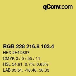 カラーコード: RGB 228 216.8 103.4 | qconv.com